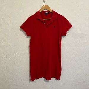 Red Ralph Lauren “The Mesh Mini” Polo Shirt Dress